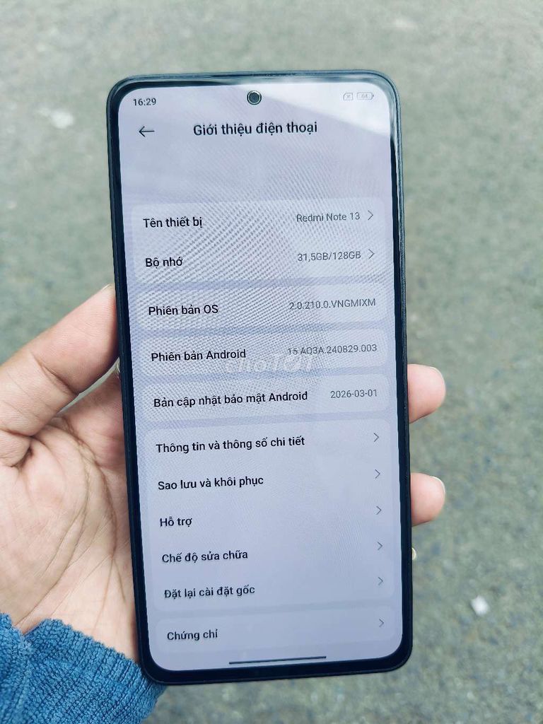 Xiaomi Redmi Note 13 8GB/128GB Đen. Mua bán Điện thoại tại Quận Bình Thuỷ Cần Thơ được đăng bởi kimAnh13 máy củ zin  hình 1