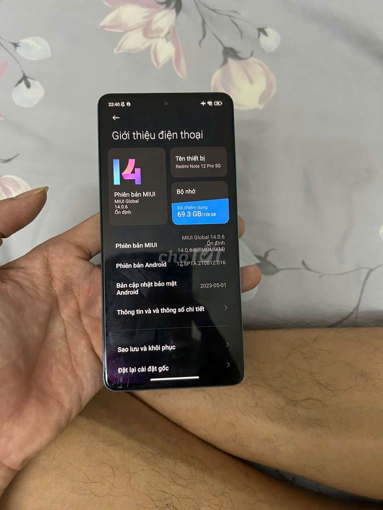 Xiaomi Redmi Note 12 Pro 5G 128GB Xanh. Mua bán Điện thoại tại Quận Bình Tân Tp Hồ Chí Minh được đăng bởi Chương hình 1