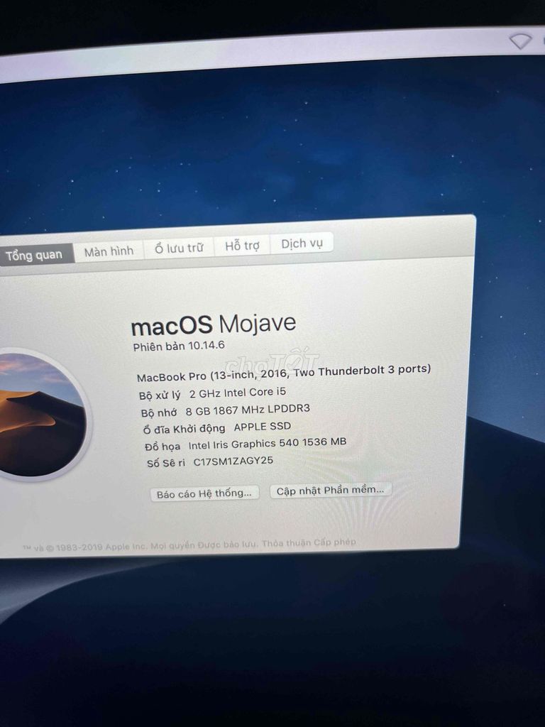 Apple MacBook Pro 2016 i5 13 inch 8GB/250GB Bạc. Mua bán Laptop tại Huyện Củ Chi Tp Hồ Chí Minh được đăng bởi lê công thành hình 1
