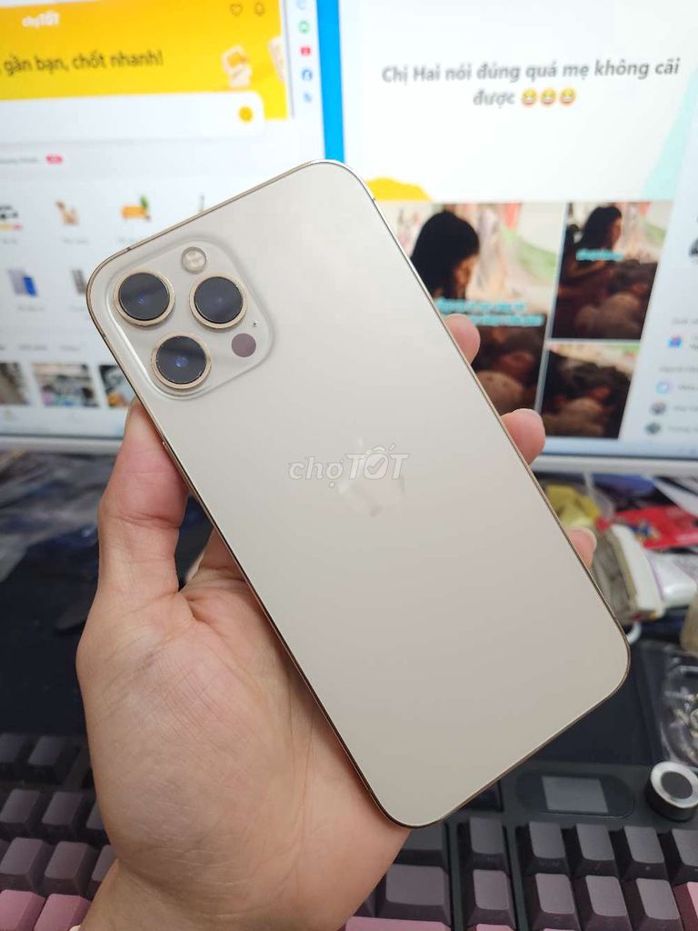 Apple iPhone 12 Pro Max 128GB Vàng. Mua bán Điện thoại tại Thành phố Nha Trang Khánh Hòa được đăng bởi Khai Trần hình 1