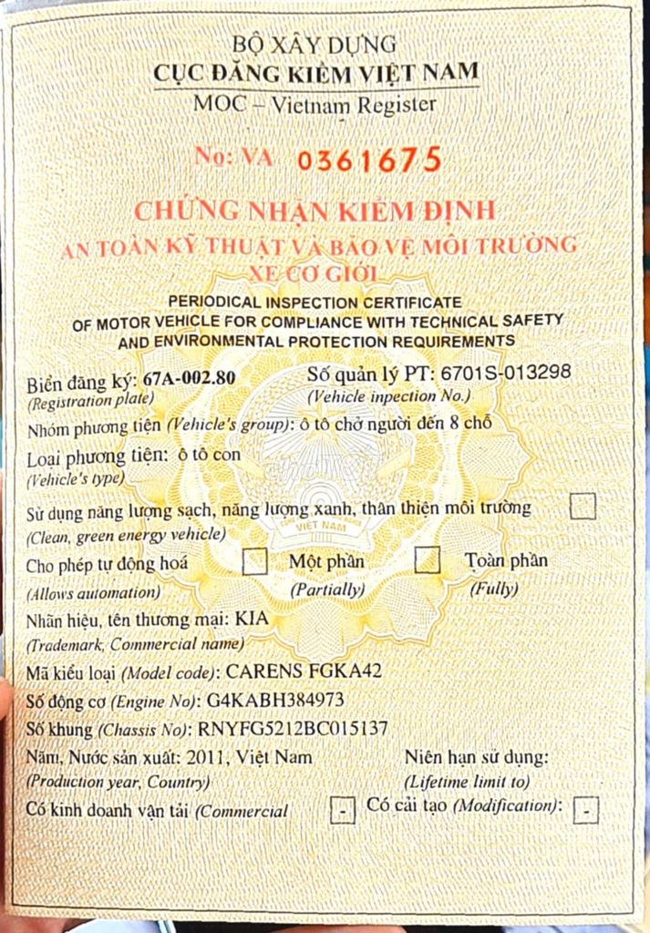 KIA CARENS 2011 BẢN ĐỦ SỐ SÀN, MÁY SỐ NGON.. Mua bán Ô tô tại Quận Tân Phú Tp Hồ Chí Minh được đăng bởi Ô Tô An Khang Thịnh  hình 9