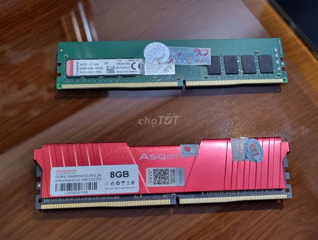 2 thanh ram DDR4 . 8gb/1 thanh . Bus 2600