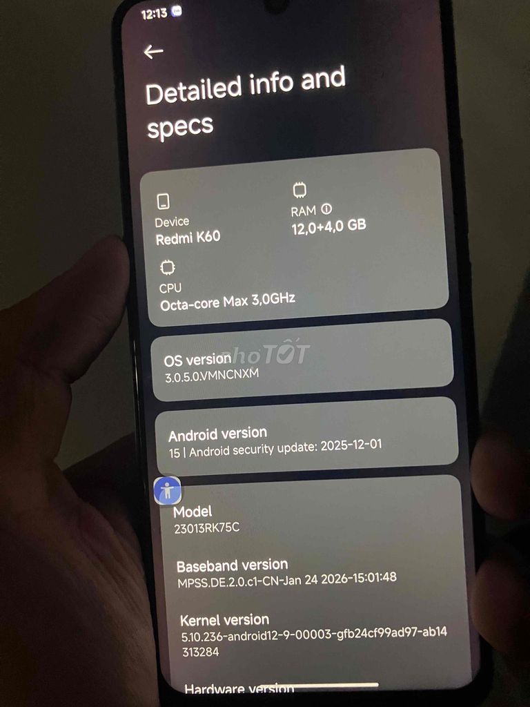 Xiaomi Redmi K60 Đen. Mua bán Điện thoại tại Quận Thanh Khê Đà Nẵng được đăng bởi Nguyễn thị công hình 1