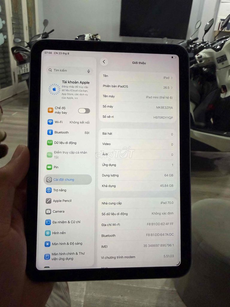 Apple iPad mini 6 64GB 5G 99%. Mua bán Máy tính bảng tại Quận 10 Tp Hồ Chí Minh được đăng bởi nguyên đoàn hình 1