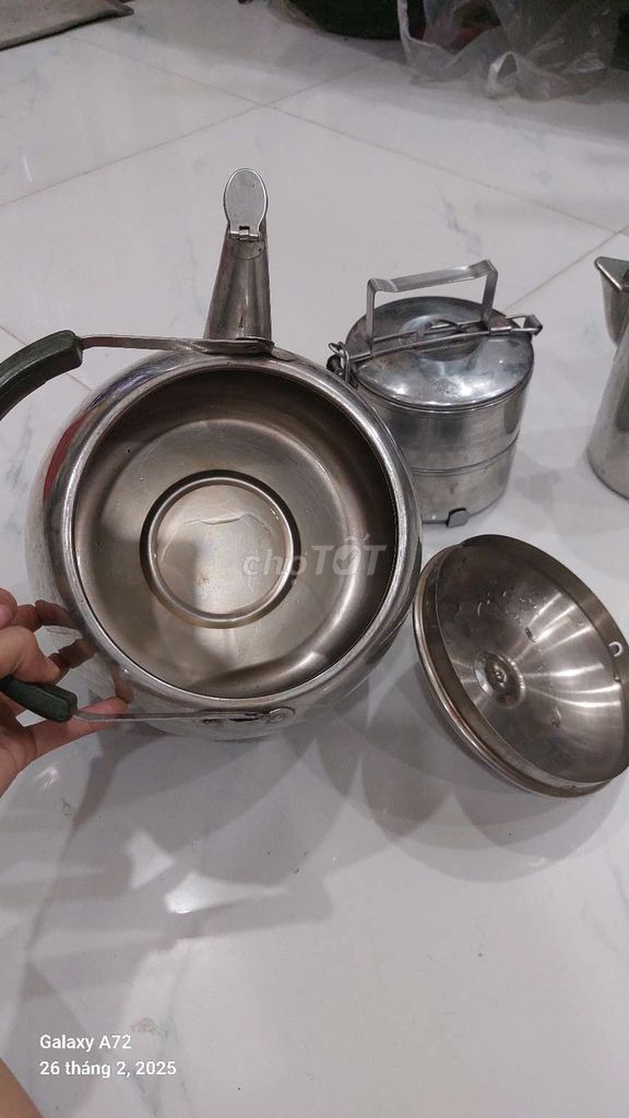 Combo ấm , camen và ca inox