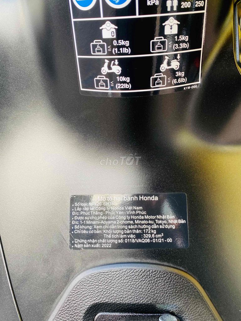 SH 350 2022 máy thái siêu đẹp chuẩn zin lướt✅. Mua bán Xe máy tại Quận Ninh Kiều Cần Thơ được đăng bởi Hiếu Xe máy Tân Liên Hưng 2 hình 8