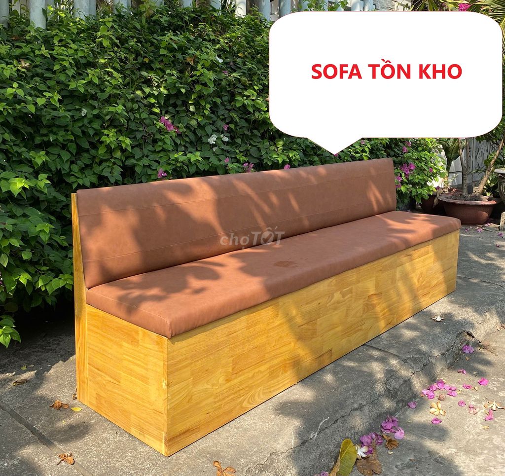 Băng sofa chờ, băng ghế sofa cafe màu nâu 2m4