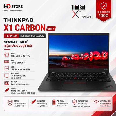 ThinkPad X1 Carbon Gen 7 i7-10510U 14 inch 16GB/1T