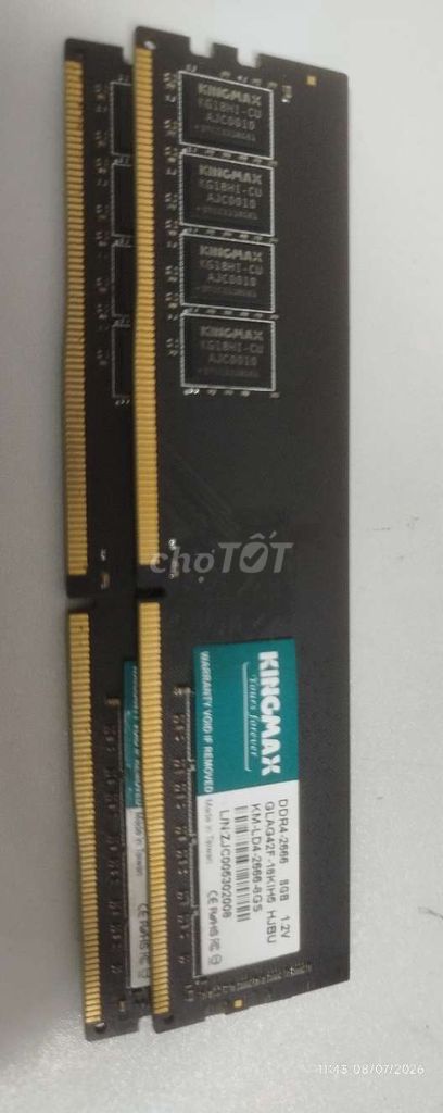 2 RAM Kingmax DDR4-2666 8GB Đen. Mua bán Linh kiện (RAM, Card...) tại Thành phố Biên Hòa Đồng Nai được đăng bởi Hùng hình 1