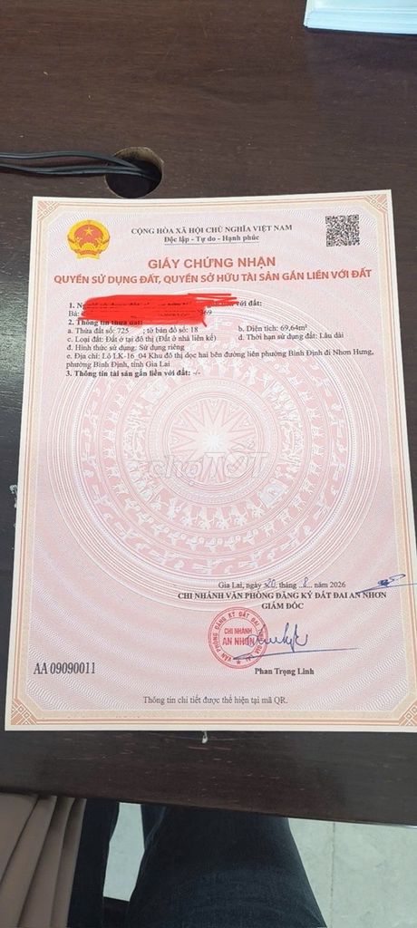 Cần bán lô đất tại phường bình định - gia lai mới Cần bán lô đất tại phường bình định - gia lai mới