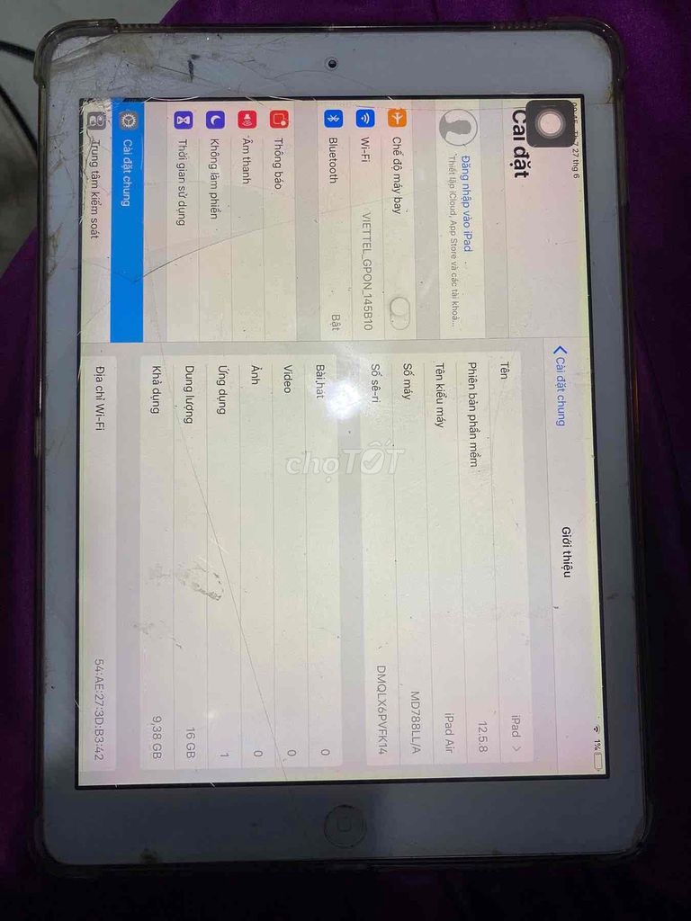 Apple iPad Air 32g. Mua bán Máy tính bảng tại Huyện Bù Đăng Bình Phước được đăng bởi hưng hình 1
