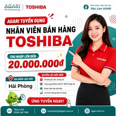 TOSHIBA TUYỂN DỤNG NHÂN VIÊN TƯ VẤN BÁN HÀNG