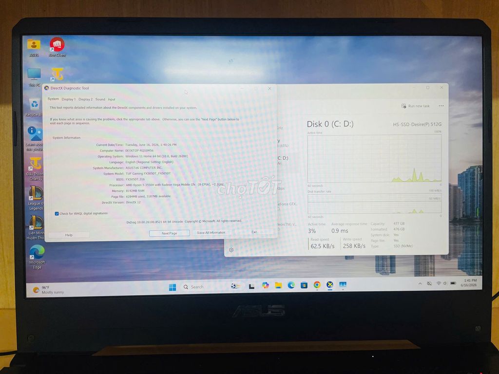 ASUS FX505DT Ryzen 5 3550H 8GB/512GB GTX 1650. Mua bán Laptop tại Quận Sơn Trà Đà Nẵng được đăng bởi Lê Sinh hình 1
