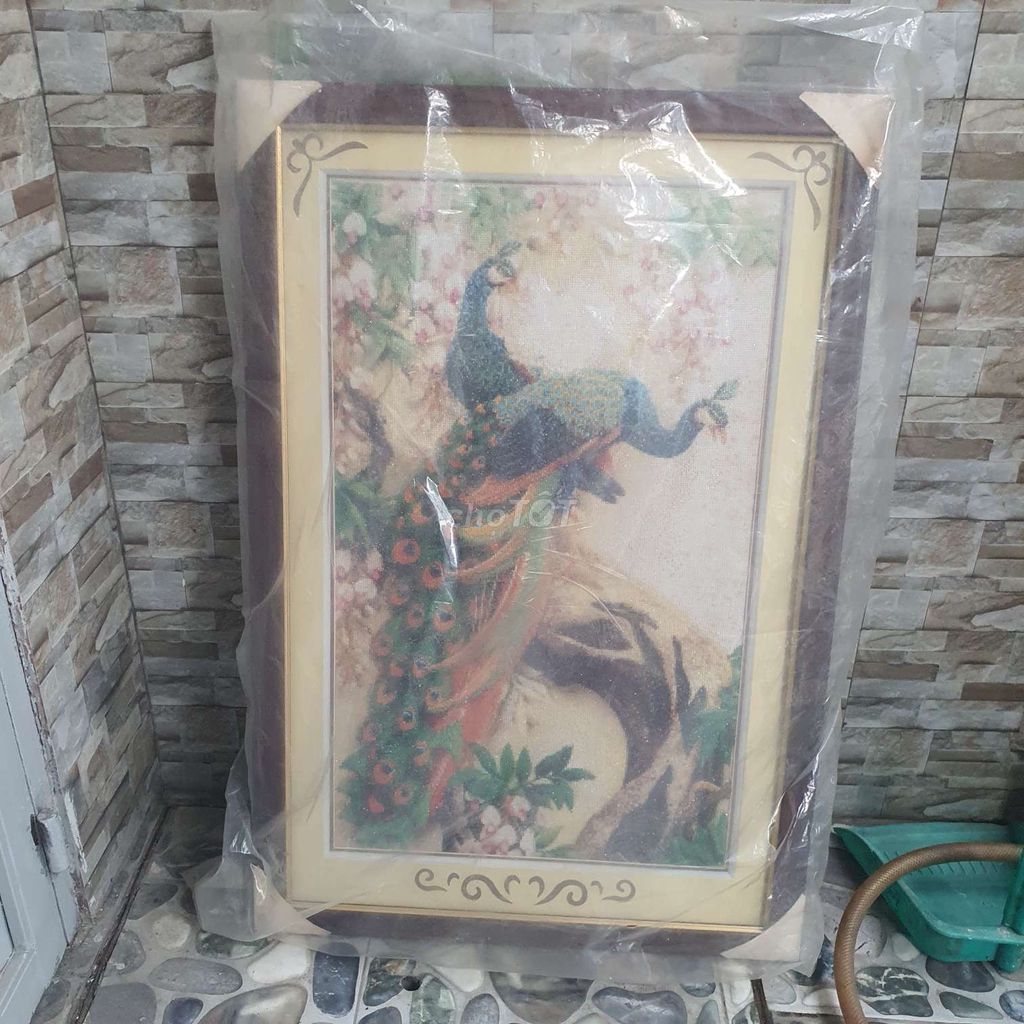 Tranh thêu treo tường Chim công. Mua bán Đồ sưu tầm, đồ cổ tại Quận 12 Tp Hồ Chí Minh được đăng bởi Thanh Ngọc hình 1