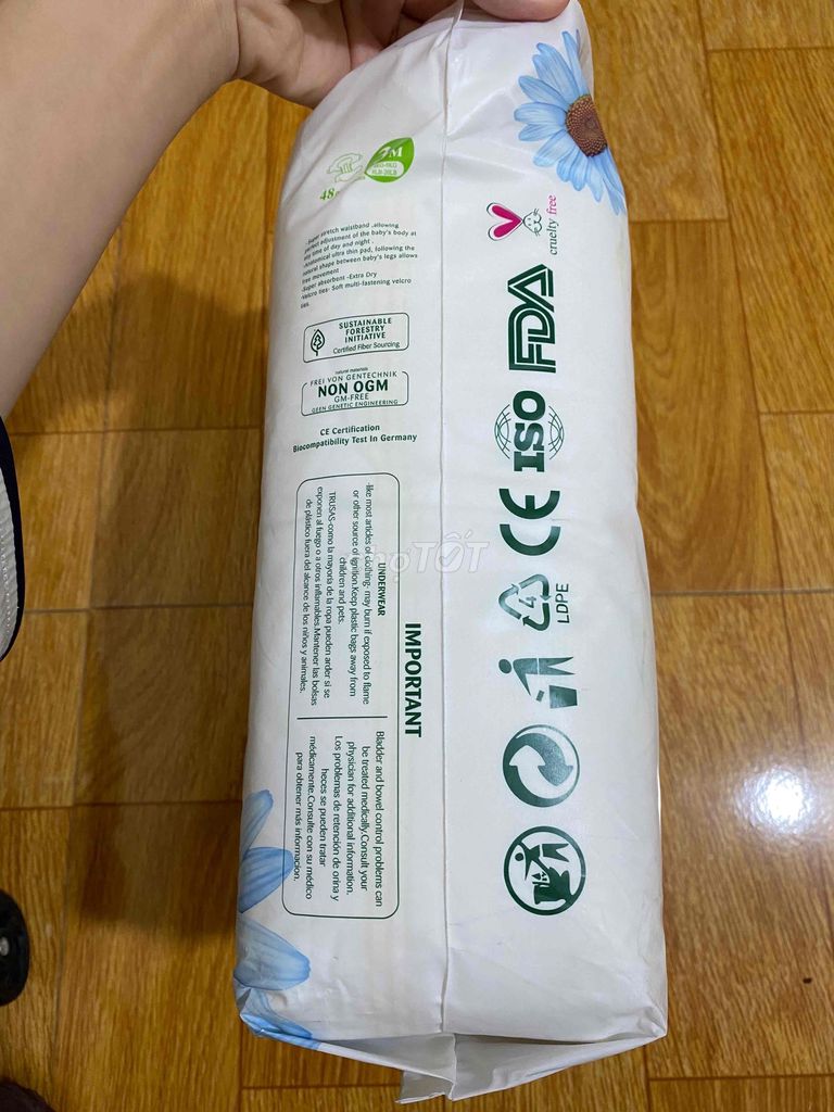 Bỉm dán Nateen của Bỉ size M (4-9kg)