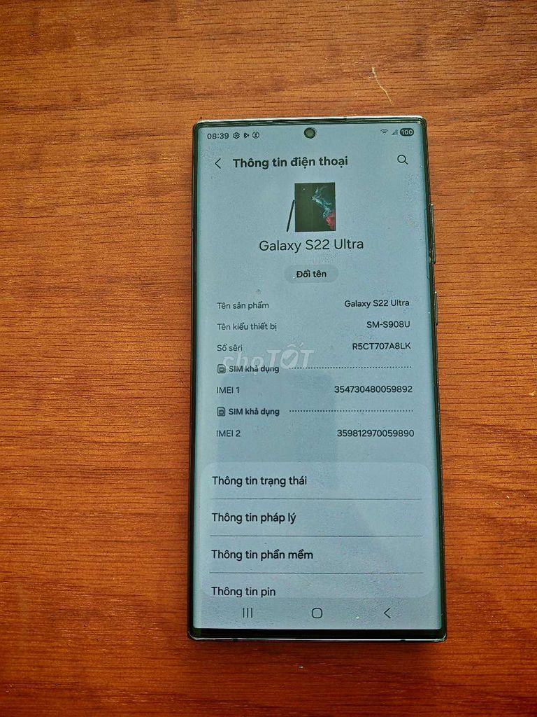 Samsung Galaxy S22 Ultra Đen. Mua bán Điện thoại tại Quận Thanh Khê Đà Nẵng được đăng bởi zét hình 1