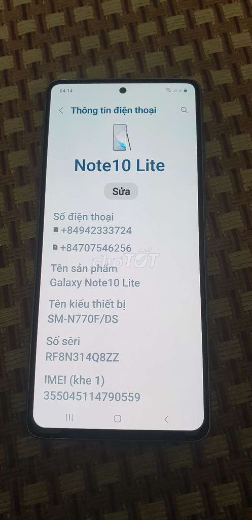 Samsung Note10 Lite Bạc Đã sử dụng. Mua bán Điện thoại tại Quận Long Biên Hà Nội được đăng bởi hưng hình 1