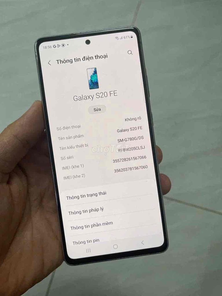 Samsung S20 FE 8/256G snap865 màn zin nứt kính. Mua bán Điện thoại tại Quận 8 Tp Hồ Chí Minh được đăng bởi điện thoại giá rẻ  hình 1
