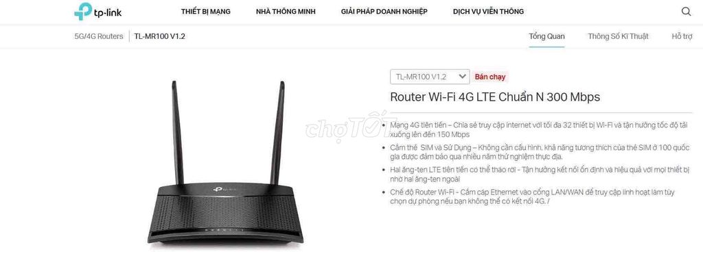 Bộ phát Wifi TP-Link TL-MR100 V1.2 Đen 98%. Mua bán Phụ kiện (Màn hình, Chuột...) tại Thị xã An Nhơn Bình Định được đăng bởi Tony hình 1