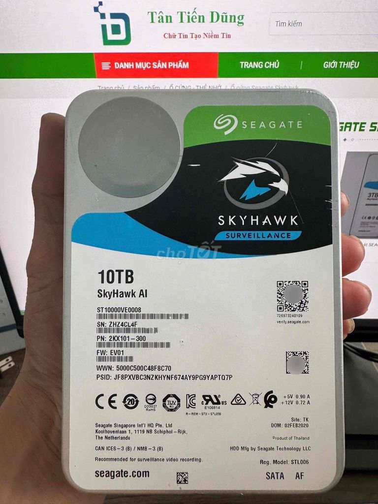 Ổ cứng HDD Seagate SkyHawk AI 10TB. Mua bán Linh kiện (RAM, Card...) tại Quận Bình Tân Tp Hồ Chí Minh được đăng bởi Tân Tiến Dũng hình 1
