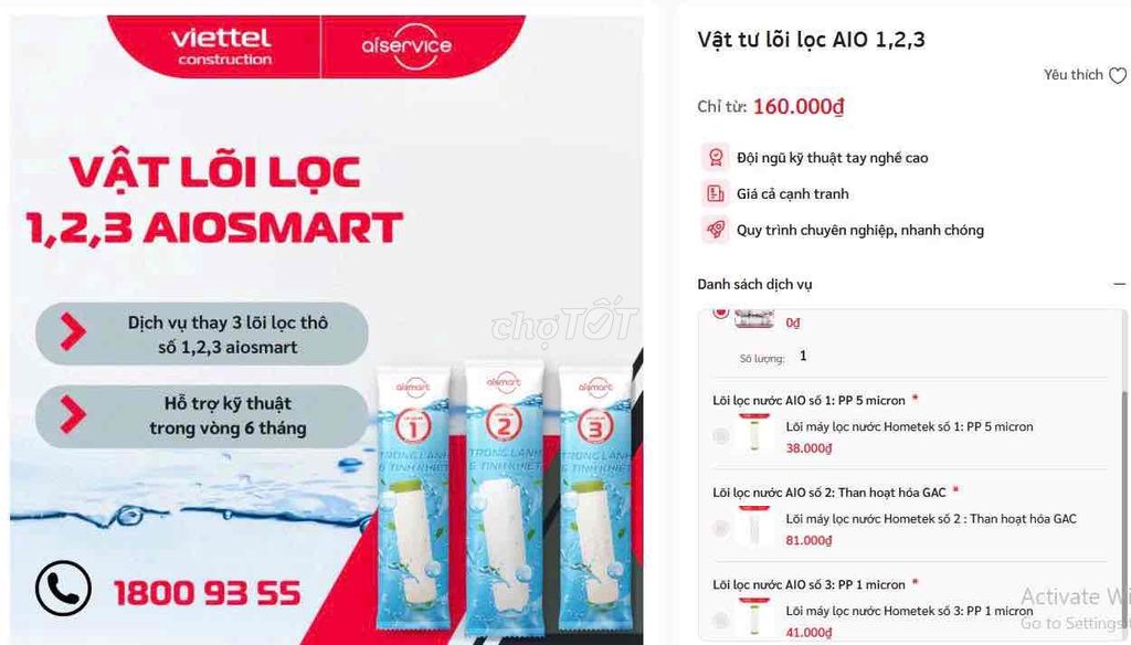 Lõi lọc nước Aiosmart AIO 1,2,3. Mua bán Nội thất, đồ gia dụng khác tại Quận Cẩm Lệ Đà Nẵng được đăng bởi Ngà hình 1