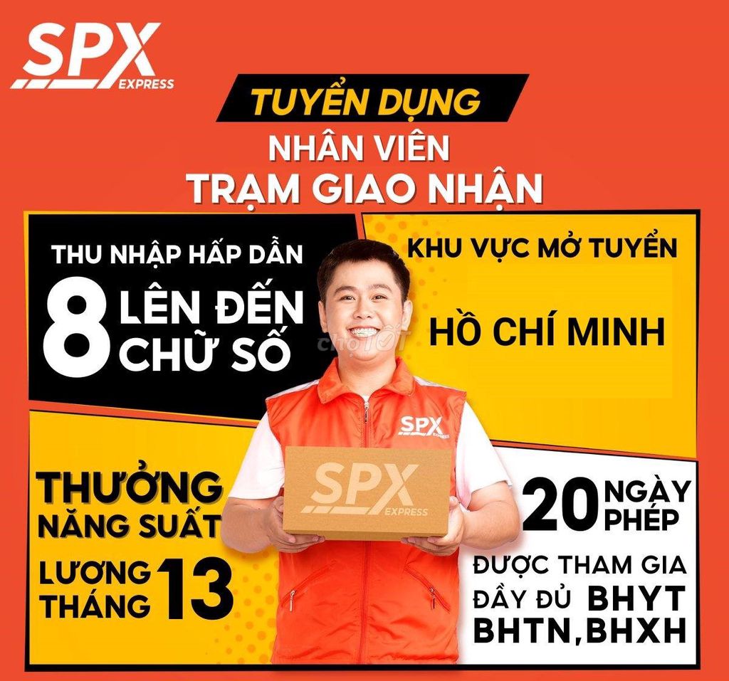 (BÌNH CHÁNH) SPX EXPRESS TUYỂN NHÂN VIÊN BƯU CỤC