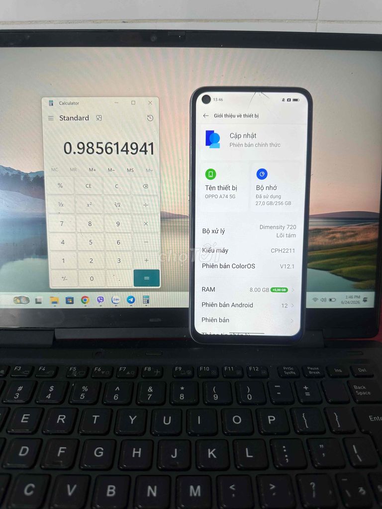 Oppo A74 5G 8GB 128GB Trắng. Mua bán Điện thoại tại Quận Tân Phú Tp Hồ Chí Minh được đăng bởi Quang tùng hình 1