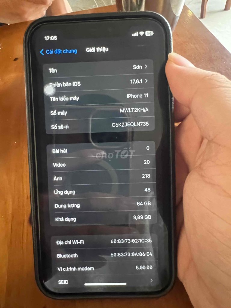 Apple iPhone 11 64GB 99% mới. Mua bán Điện thoại tại Quận Cầu Giấy Hà Nội được đăng bởi Vũ Tùng Dương hình 1