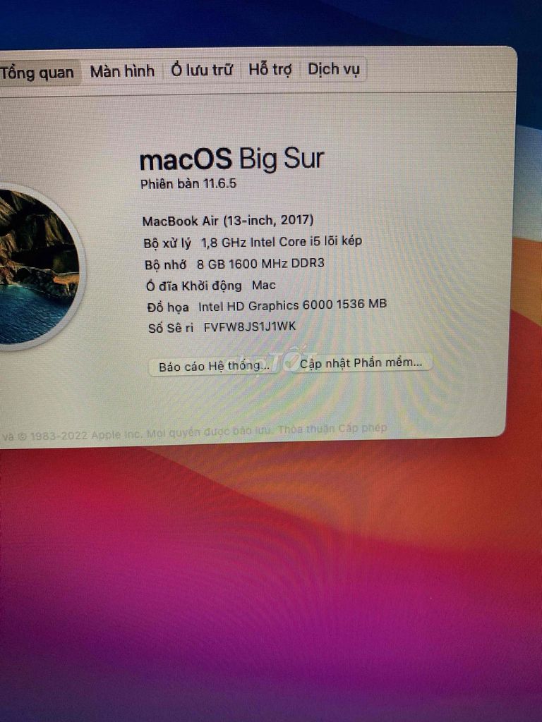 Macbook Air 2017. Mua bán Laptop tại Thành phố Rạch Giá Kiên Giang được đăng bởi TIN HỌC LE GIA hình 1