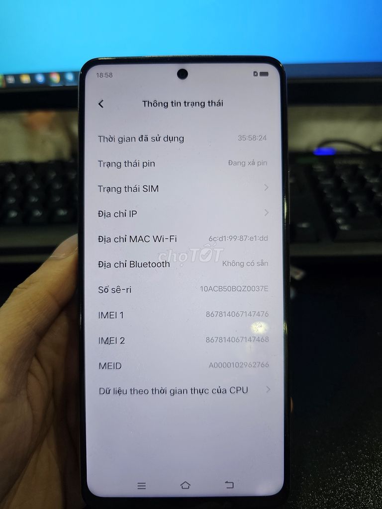 Vivo Y77 8GB 256GB Trắng. Mua bán Điện thoại tại Quận Gò Vấp Tp Hồ Chí Minh được đăng bởi N T T  hình 1