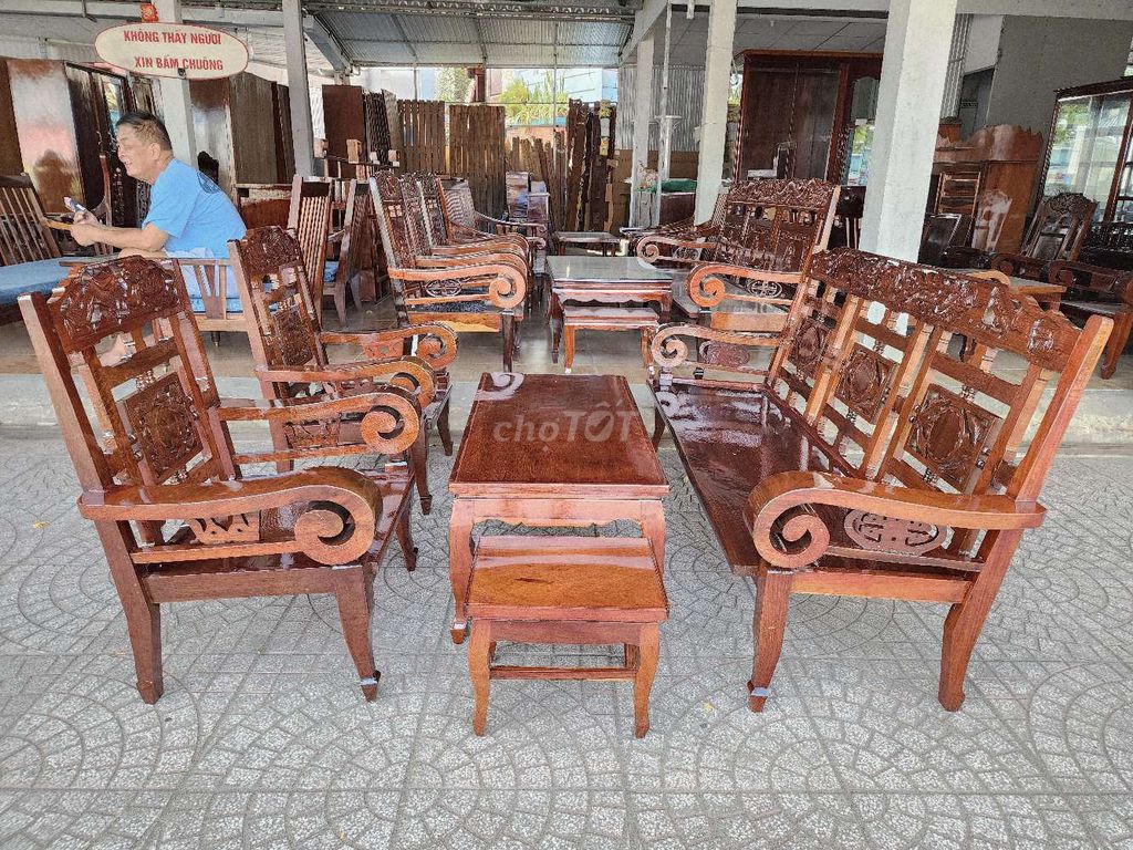 Bộ salon 6 món gổ bên!. Mua bán Bàn ghế tại Quận Bình Thuỷ Cần Thơ được đăng bởi Cường Đồ Gổ Cũ Xưa hình 1