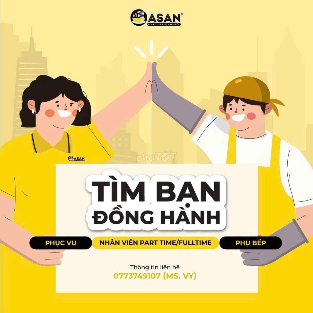 Nhân viên phục vụ part time