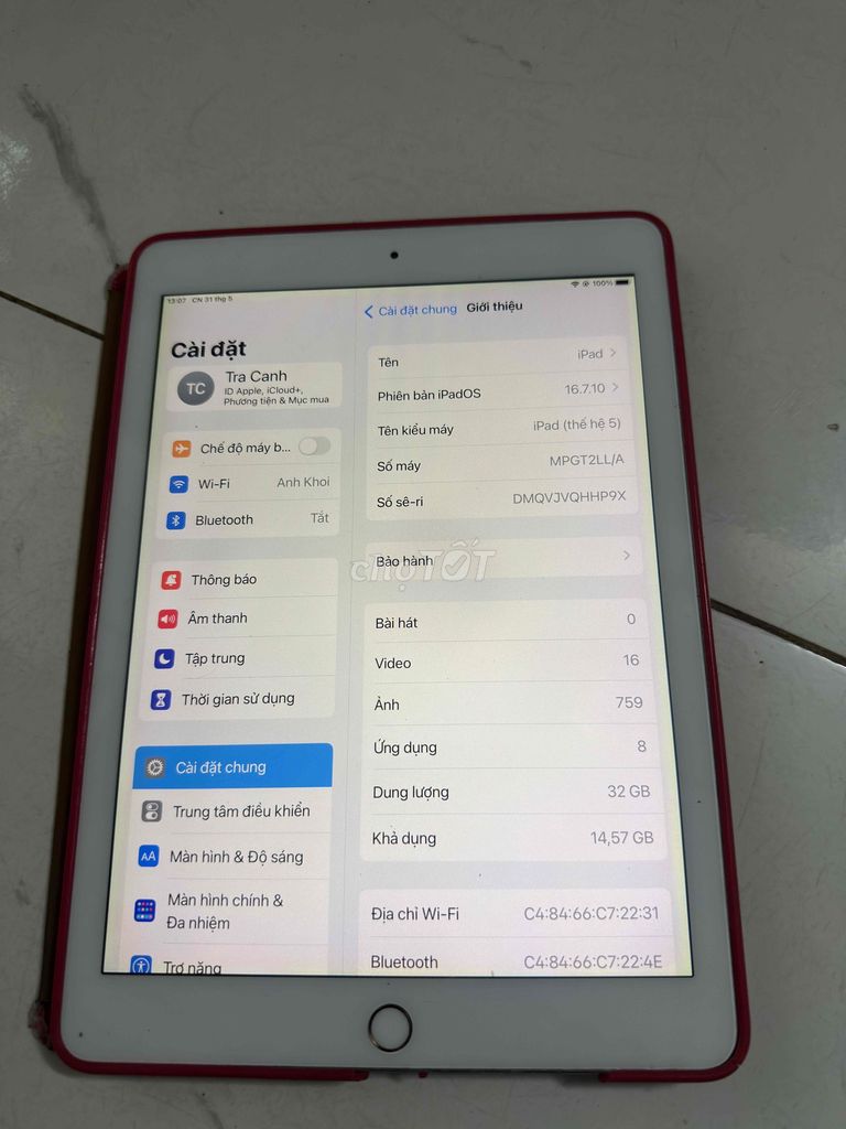 Apple iPad Gen 5 32GB Vàng. Mua bán Máy tính bảng tại Quận 12 Tp Hồ Chí Minh được đăng bởi Bánh Mì Chả Cá hình 1