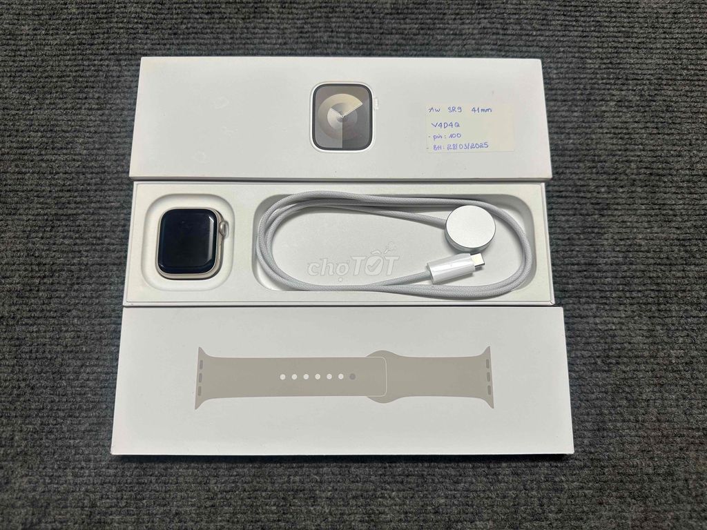 Apple watch Sr9/41mm starlight fullbox đẹp còn bh