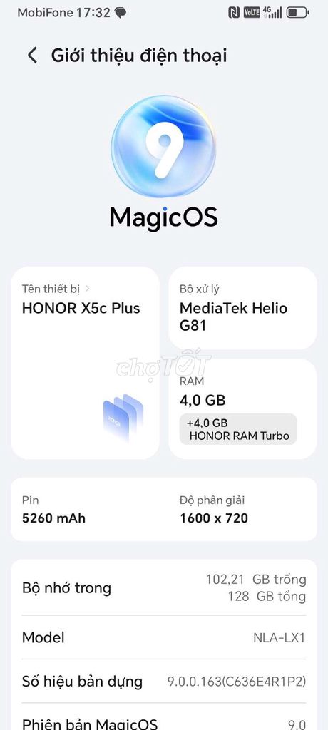 Honor X5c Plus 128GB. Mua bán Điện thoại tại Quận Liên Chiểu Đà Nẵng được đăng bởi Chí hình 1