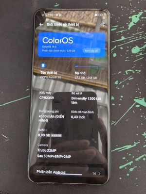 Oppo Reno 8 5G Xanh 256GB 8GB