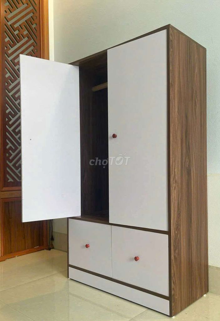 Tủ gỗ mdf 2 cánh, tủ lắp ráp