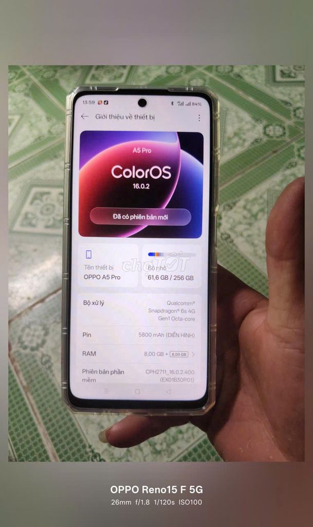 Oppo A5 Pro 256GB Xám. Mua bán Điện thoại tại Thị xã Tân Uyên Bình Dương được đăng bởi Nguyen Phuong hình 1