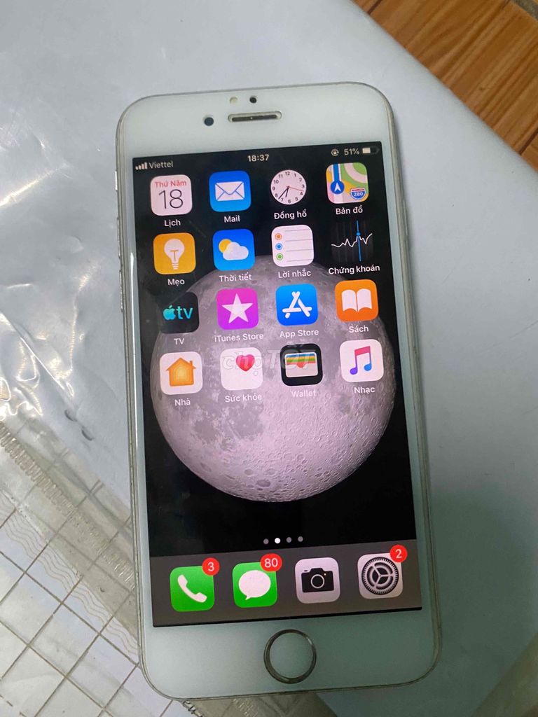 Apple iPhone 6 16GB Bạc 100% pin. Mua bán Điện thoại tại Huyện Trảng Bom Đồng Nai được đăng bởi Quyết Trần hình 1