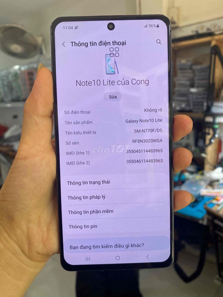 Samsung Note 10 Lite 128GB Đen. Mua bán Điện thoại tại Quận Tân Phú Tp Hồ Chí Minh được đăng bởi Minh Khang Sài gòn MoBILE hình 1