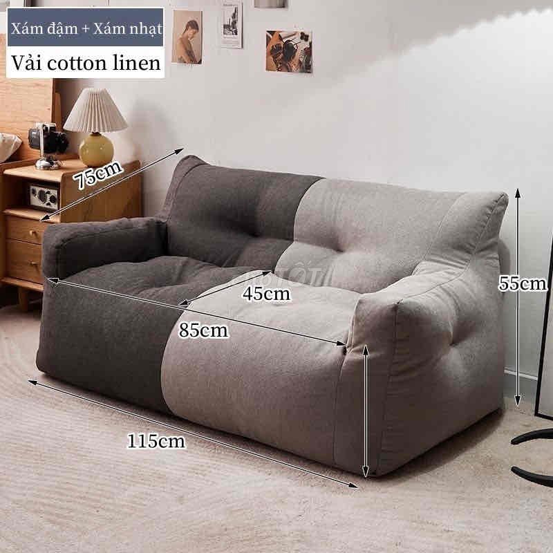 Ghế sofa lười Vải cotton linen Xám đậm. Mua bán Bàn ghế tại Quận Cái Răng Cần Thơ được đăng bởi Bùi Thủy hình 1