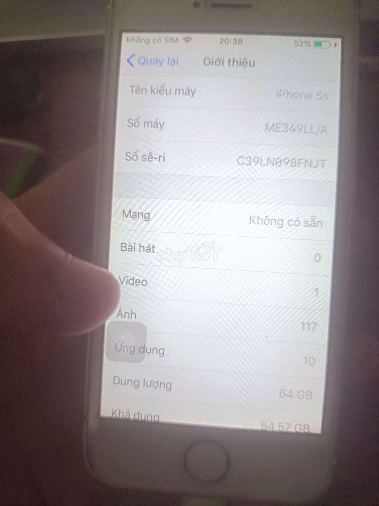 Apple iPhone 5s 64GB Trắng. Mua bán Điện thoại tại Huyện Củ Chi Tp Hồ Chí Minh được đăng bởi Mờ Tờ hình 2