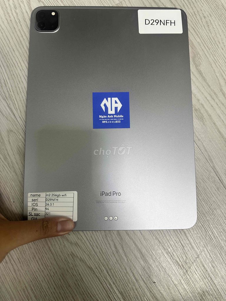 Apple iPad Pro 256GB Wifi 01 Xám Đã sử dụng. Mua bán Máy tính bảng tại Thành phố Thủ Đức Tp Hồ Chí Minh được đăng bởi Ngân anh mobile hình 1