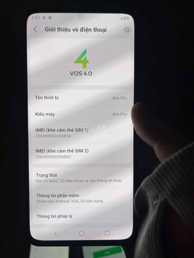 Vsmart Aris Pro 8GB 128GB Xanh. Mua bán Điện thoại tại Huyện Hóc Môn Tp Hồ Chí Minh được đăng bởi nghia phan hình 1