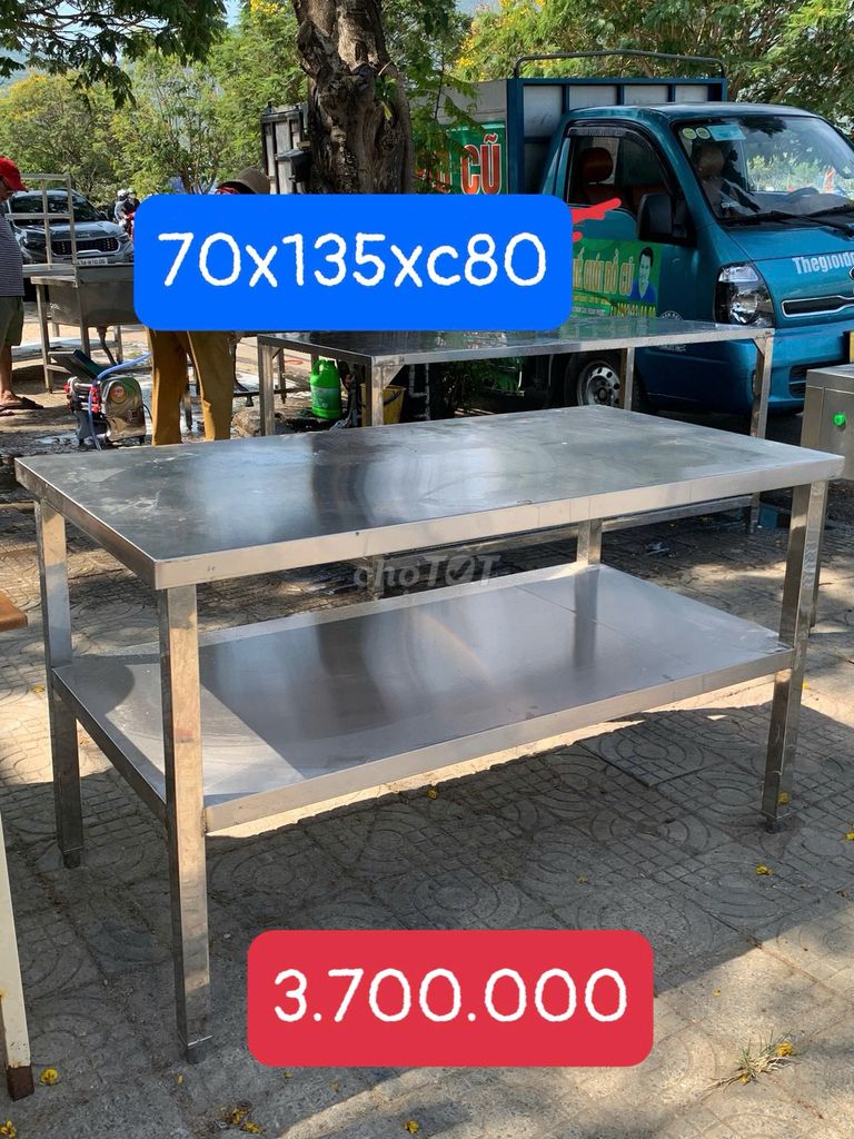 Bàn Inox 70x135x80 cm 2 tầng. Dịch vụ dọn dẹp nhà tại Quận Sơn Trà Đà Nẵng được đăng bởi THẾ GIỚI ĐỒ CŨ ĐÀ NẴNG hình 1
