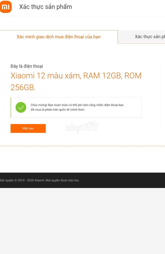 Xiaomi Mi 12 256GB Xám. Mua bán Điện thoại tại Huyện Lấp Vò Đồng Tháp được đăng bởi Mình Tuấn  hình 1