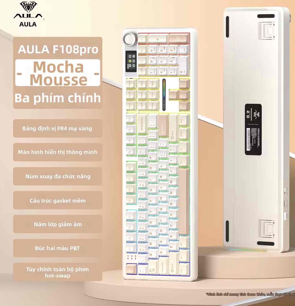 Bàn phím cơ Aula F108 Pro bản FR4 Mocha mousse.. Mua bán Phụ kiện (Màn hình, Chuột...) tại Quận Hồng Bàng Hải Phòng được đăng bởi Đặng Tâm hình 1