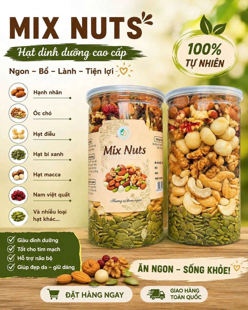 Hạt dinh dưỡng Hạnh nhân, Hạt điều Tự nhiên 500g. Mua bán Đồ ăn, thực phẩm và các loại khác tại Quận Hà Đông Hà Nội được đăng bởi Minh Hải hình 1