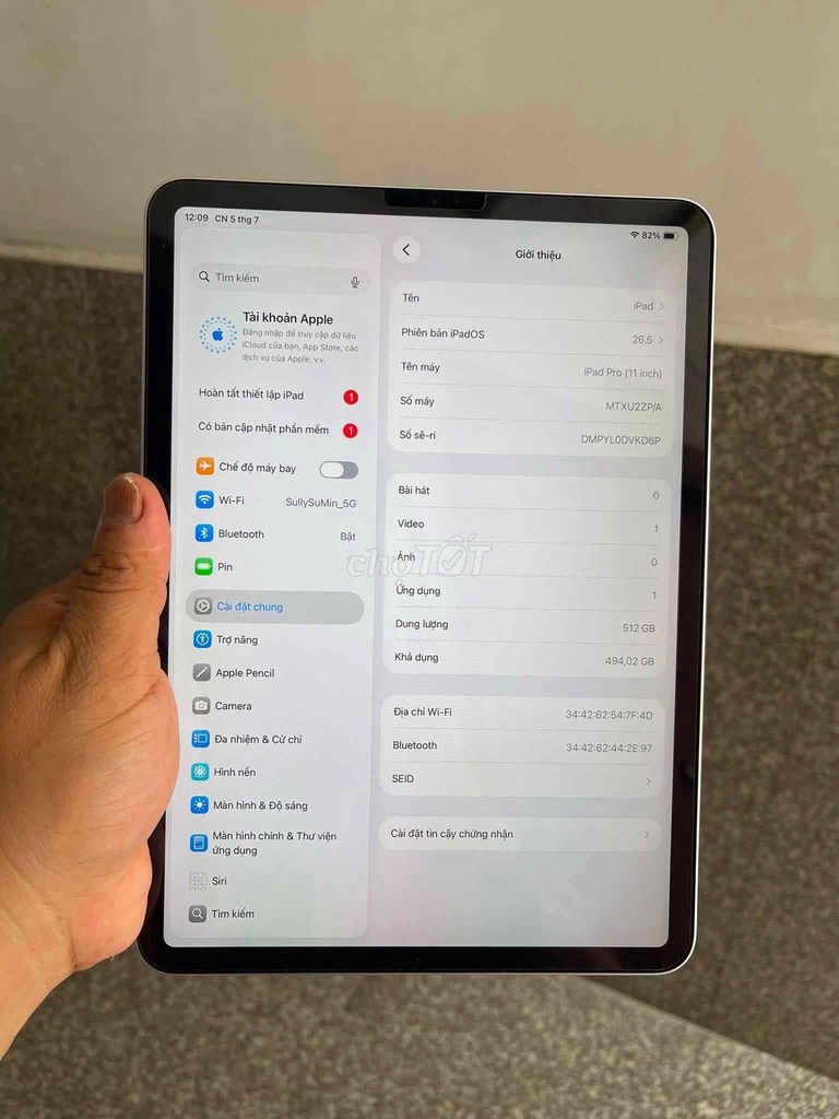 Apple iPad Pro 11 inch 512GB Bạc 2018 pin 100%. Mua bán Máy tính bảng tại Quận 12 Tp Hồ Chí Minh được đăng bởi Ba Đan Linh hình 1