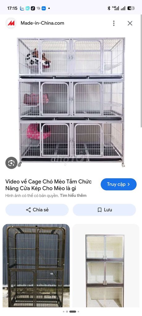 Chuồng mèo Kim loại 3 tầng Trắng. Mua bán Phụ kiện, Thức ăn, Dịch vụ tại Thành phố Thủ Đức Tp Hồ Chí Minh được đăng bởi Quang hình 1